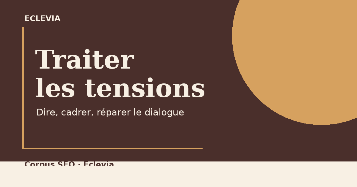 Traiter les tensions : préparer un dialogue managérial clair